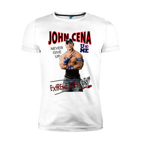 Мужская футболка премиум с принтом John Cena Extreme Rules в Кировске, 92% хлопок, 8% лайкра | приталенный силуэт, круглый вырез ворота, длина до линии бедра, короткий рукав | wwe | бои без правил | джон сина