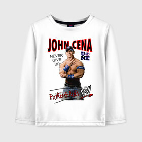 Детский лонгслив хлопок с принтом John Cena Extreme Rules в Кировске, 100% хлопок | круглый вырез горловины, полуприлегающий силуэт, длина до линии бедер | wwe | бои без правил | джон сина