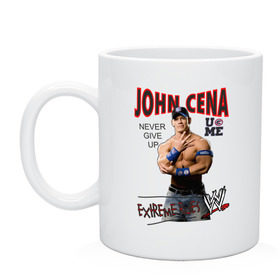 Кружка с принтом John Cena Extreme Rules в Кировске, керамика | объем — 330 мл, диаметр — 80 мм. Принт наносится на бока кружки, можно сделать два разных изображения | джон сина