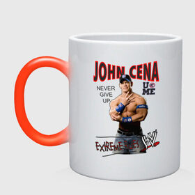 Кружка хамелеон с принтом John Cena Extreme Rules в Кировске, керамика | меняет цвет при нагревании, емкость 330 мл | джон сина