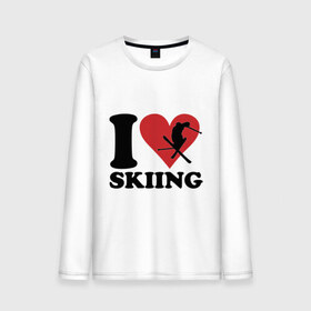 Мужской лонгслив хлопок с принтом I love skiing - Я люблю кататься на лыжах в Кировске, 100% хлопок |  | i love | love skiing | зима | зимние виды спорта | каткться | лыжи | лыжник | люблю лыжи