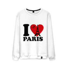 Мужской свитшот хлопок с принтом Я люблю Париж в Кировске, 100% хлопок |  | Тематика изображения на принте: paris | париж | франция france | эйфелева башня | я люблю