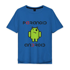 Мужская футболка хлопок Oversize с принтом Paranoid android в Кировске, 100% хлопок | свободный крой, круглый ворот, “спинка” длиннее передней части | Тематика изображения на принте: paranoid android | админу | андроид | параноик | прикольные