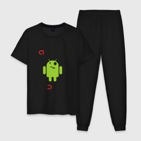 Мужская пижама хлопок с принтом Paranoid android в Кировске, 100% хлопок | брюки и футболка прямого кроя, без карманов, на брюках мягкая резинка на поясе и по низу штанин
 | Тематика изображения на принте: paranoid android | админу | андроид | параноик | прикольные