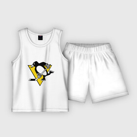 Детская пижама с шортами хлопок с принтом Pittsburgh Penguins в Кировске,  |  | пингвин