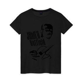 Женская футболка хлопок с принтом Metallica (Джеймс Хэтфилд) в Кировске, 100% хлопок | прямой крой, круглый вырез горловины, длина до линии бедер, слегка спущенное плечо | металлика