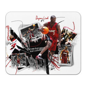 Коврик прямоугольный с принтом Miami Heat - Dwayne Wade в Кировске, натуральный каучук | размер 230 х 185 мм; запечатка лицевой стороны | Тематика изображения на принте: basketball | dwayne wade | miami heat | баскет | баскетбол | баскетбольный мяч | миами хэт