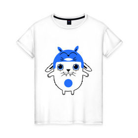 Женская футболка хлопок с принтом Totoro в Кировске, 100% хлопок | прямой крой, круглый вырез горловины, длина до линии бедер, слегка спущенное плечо | заяц