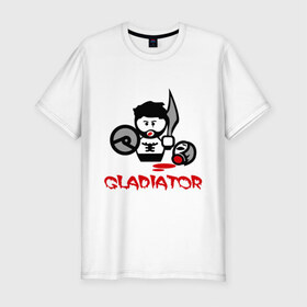 Мужская футболка премиум с принтом Gladiator (Гладиатор) в Кировске, 92% хлопок, 8% лайкра | приталенный силуэт, круглый вырез ворота, длина до линии бедра, короткий рукав | gladiator | гладиатор