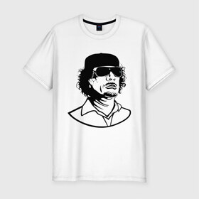 Мужская футболка премиум с принтом Kaddafi в Кировске, 92% хлопок, 8% лайкра | приталенный силуэт, круглый вырез ворота, длина до линии бедра, короткий рукав | кадафи | кадафиkaddafi | каддафи | ливия | муамар | муаммар