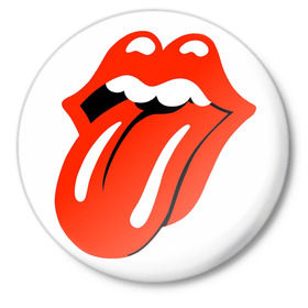 Значок с принтом The Rolling Stones (2) в Кировске,  металл | круглая форма, металлическая застежка в виде булавки | Тематика изображения на принте: rolling stones