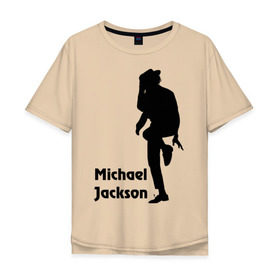 Мужская футболка хлопок Oversize с принтом Michael Jackson (15) в Кировске, 100% хлопок | свободный крой, круглый ворот, “спинка” длиннее передней части | Тематика изображения на принте: michael jackson | pop | король | легенда | майкл джексон | поп | силуэт