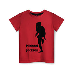 Детская футболка хлопок с принтом Michael Jackson (15) в Кировске, 100% хлопок | круглый вырез горловины, полуприлегающий силуэт, длина до линии бедер | michael jackson | pop | король | легенда | майкл джексон | поп | силуэт