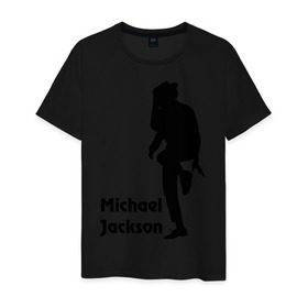 Мужская футболка хлопок с принтом Michael Jackson (15) в Кировске, 100% хлопок | прямой крой, круглый вырез горловины, длина до линии бедер, слегка спущенное плечо. | michael jackson | pop | король | легенда | майкл джексон | поп | силуэт