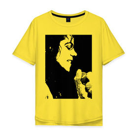 Мужская футболка хлопок Oversize с принтом Michael Jackson (14) в Кировске, 100% хлопок | свободный крой, круглый ворот, “спинка” длиннее передней части | michael jackson | pop | король | легенда | майкл джексон | майкл джексонпортрет | поп