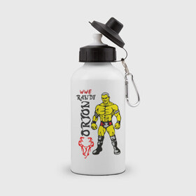 Бутылка спортивная с принтом WWE Randy ORTON в Кировске, металл | емкость — 500 мл, в комплекте две пластиковые крышки и карабин для крепления | Тематика изображения на принте: 