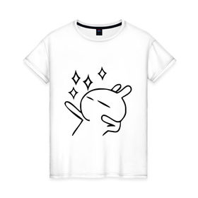 Женская футболка хлопок с принтом Disco rabbit в Кировске, 100% хлопок | прямой крой, круглый вырез горловины, длина до линии бедер, слегка спущенное плечо | disco rabbit | диско кролик | дискотека | кролик