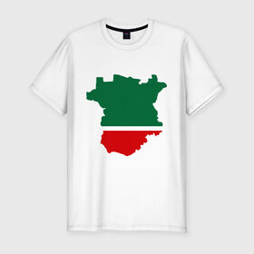 Мужская футболка премиум с принтом Чечня (Chechnya) в Кировске, 92% хлопок, 8% лайкра | приталенный силуэт, круглый вырез ворота, длина до линии бедра, короткий рукав | кавказ | карта | чеченец | чеченский | чеченцы | чечня | чичня