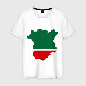 Мужская футболка хлопок с принтом Чечня (Chechnya) в Кировске, 100% хлопок | прямой крой, круглый вырез горловины, длина до линии бедер, слегка спущенное плечо. | кавказ | карта | чеченец | чеченский | чеченцы | чечня | чичня