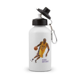 Бутылка спортивная с принтом Kobe Bryant - Lakers в Кировске, металл | емкость — 500 мл, в комплекте две пластиковые крышки и карабин для крепления | kobe bryant | lakers | nba | баскет | коби брайнт | нба
