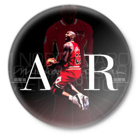Значок с принтом Michael Jordan в Кировске,  металл | круглая форма, металлическая застежка в виде булавки | Тематика изображения на принте: basket | basketball | michael jordan | баскет | баскетбол | майкл джордан