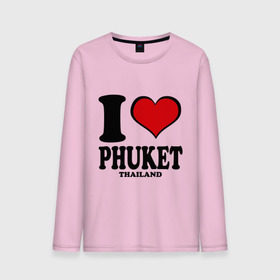 Мужской лонгслив хлопок с принтом I love Phuket в Кировске, 100% хлопок |  | Тематика изображения на принте: слон