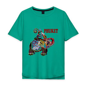 Мужская футболка хлопок Oversize с принтом Phuket (4) в Кировске, 100% хлопок | свободный крой, круглый ворот, “спинка” длиннее передней части | Тематика изображения на принте: слон