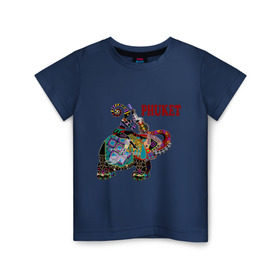 Детская футболка хлопок с принтом Phuket (4) в Кировске, 100% хлопок | круглый вырез горловины, полуприлегающий силуэт, длина до линии бедер | Тематика изображения на принте: слон