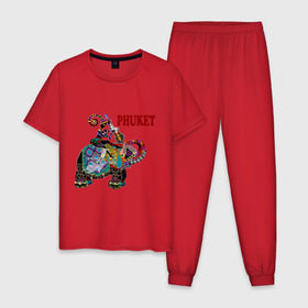 Мужская пижама хлопок с принтом Phuket (4) в Кировске, 100% хлопок | брюки и футболка прямого кроя, без карманов, на брюках мягкая резинка на поясе и по низу штанин
 | слон