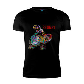Мужская футболка премиум с принтом Phuket (4) в Кировске, 92% хлопок, 8% лайкра | приталенный силуэт, круглый вырез ворота, длина до линии бедра, короткий рукав | слон