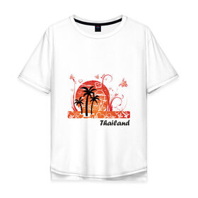 Мужская футболка хлопок Oversize с принтом Thailand в Кировске, 100% хлопок | свободный крой, круглый ворот, “спинка” длиннее передней части | Тематика изображения на принте: слон