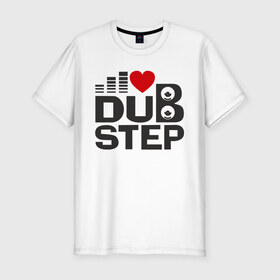 Мужская футболка премиум с принтом Dubstep love в Кировске, 92% хлопок, 8% лайкра | приталенный силуэт, круглый вырез ворота, длина до линии бедра, короткий рукав | эквалайзер