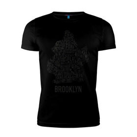 Мужская футболка премиум с принтом Brooklyn в Кировске, 92% хлопок, 8% лайкра | приталенный силуэт, круглый вырез ворота, длина до линии бедра, короткий рукав | gangsta | gansta | hip | hip hop | hop | rap | бруклин | рэп | хип | хип хоп | хипхоп | хоп