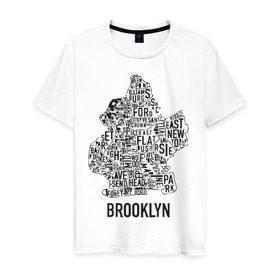 Мужская футболка хлопок с принтом Brooklyn в Кировске, 100% хлопок | прямой крой, круглый вырез горловины, длина до линии бедер, слегка спущенное плечо. | gangsta | gansta | hip | hip hop | hop | rap | бруклин | рэп | хип | хип хоп | хипхоп | хоп