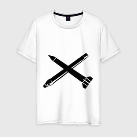 Мужская футболка хлопок с принтом Зенитно ракетных войск в Кировске, 100% хлопок | прямой крой, круглый вырез горловины, длина до линии бедер, слегка спущенное плечо. | 