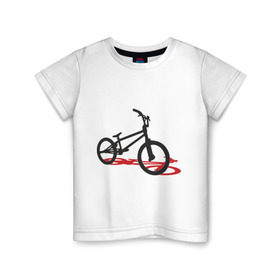 Детская футболка хлопок с принтом BMX 1 в Кировске, 100% хлопок | круглый вырез горловины, полуприлегающий силуэт, длина до линии бедер | Тематика изображения на принте: bmx | велик | вело | велогонки | велорейсинг | велосипед | спортивный велосипед | фрирайд | эктрим
