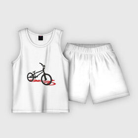Детская пижама с шортами хлопок с принтом BMX 1 в Кировске,  |  | bmx | велик | вело | велогонки | велорейсинг | велосипед | спортивный велосипед | фрирайд | эктрим