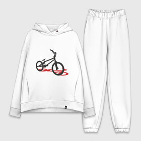 Женский костюм хлопок Oversize с принтом BMX 1 в Кировске,  |  | bmx | велик | вело | велогонки | велорейсинг | велосипед | спортивный велосипед | фрирайд | эктрим