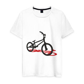 Мужская футболка хлопок с принтом BMX 1 в Кировске, 100% хлопок | прямой крой, круглый вырез горловины, длина до линии бедер, слегка спущенное плечо. | bmx | велик | вело | велогонки | велорейсинг | велосипед | спортивный велосипед | фрирайд | эктрим
