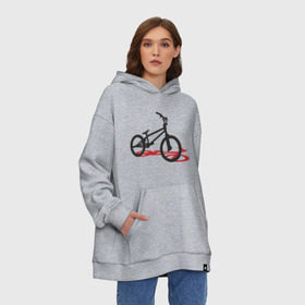 Худи SuperOversize хлопок с принтом BMX 1 в Кировске, 70% хлопок, 30% полиэстер, мягкий начес внутри | карман-кенгуру, эластичная резинка на манжетах и по нижней кромке, двухслойный капюшон
 | bmx | велик | вело | велогонки | велорейсинг | велосипед | спортивный велосипед | фрирайд | эктрим