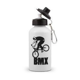 Бутылка спортивная с принтом BMX 3 в Кировске, металл | емкость — 500 мл, в комплекте две пластиковые крышки и карабин для крепления | bmx | free style | бмэкс | велик | вело | велосипедист | фристайл | экстрим | экстримальный
