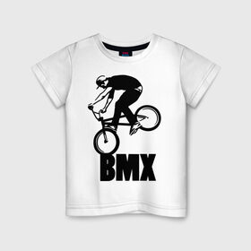 Детская футболка хлопок с принтом BMX 3 в Кировске, 100% хлопок | круглый вырез горловины, полуприлегающий силуэт, длина до линии бедер | bmx | free style | бмэкс | велик | вело | велосипедист | фристайл | экстрим | экстримальный