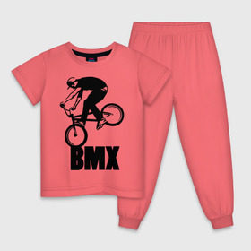 Детская пижама хлопок с принтом BMX 3 в Кировске, 100% хлопок |  брюки и футболка прямого кроя, без карманов, на брюках мягкая резинка на поясе и по низу штанин
 | bmx | free style | бмэкс | велик | вело | велосипедист | фристайл | экстрим | экстримальный