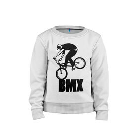 Детский свитшот хлопок с принтом BMX 3 в Кировске, 100% хлопок | круглый вырез горловины, эластичные манжеты, пояс и воротник | bmx | free style | бмэкс | велик | вело | велосипедист | фристайл | экстрим | экстримальный