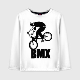 Детский лонгслив хлопок с принтом BMX 3 в Кировске, 100% хлопок | круглый вырез горловины, полуприлегающий силуэт, длина до линии бедер | bmx | free style | бмэкс | велик | вело | велосипедист | фристайл | экстрим | экстримальный