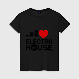 Женская футболка хлопок с принтом Electro house love в Кировске, 100% хлопок | прямой крой, круглый вырез горловины, длина до линии бедер, слегка спущенное плечо | эквалайзер
