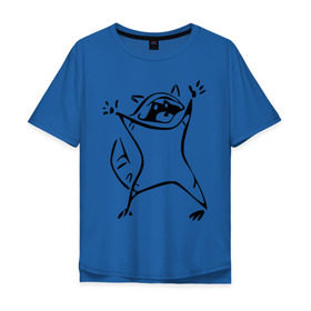 Мужская футболка хлопок Oversize с принтом Енот в Кировске, 100% хлопок | свободный крой, круглый ворот, “спинка” длиннее передней части | enot | животные