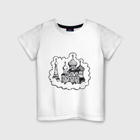 Детская футболка хлопок с принтом Купола в Кировске, 100% хлопок | круглый вырез горловины, полуприлегающий силуэт, длина до линии бедер | russia | кремль | купола | москва | россия | русский | сердце | я русский