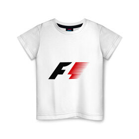 Детская футболка хлопок с принтом Formula 1 в Кировске, 100% хлопок | круглый вырез горловины, полуприлегающий силуэт, длина до линии бедер | Тематика изображения на принте: формула 1