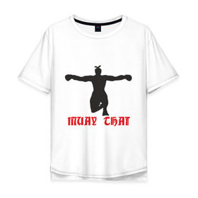 Мужская футболка хлопок Oversize с принтом Muay Thai (Муай Тай) (2) в Кировске, 100% хлопок | свободный крой, круглый ворот, “спинка” длиннее передней части | емельяненко